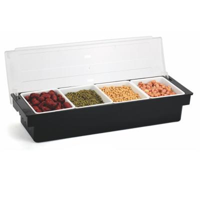 China Viable Ice Chilled Condiment Serving Container Chilled Topping Tray Bar Caddy for Work or Home Restaurant for sale