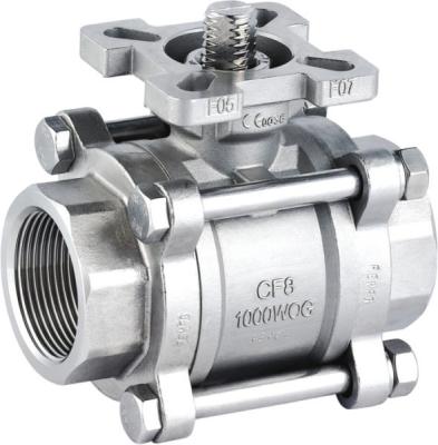 China Screwed End High Mounting Pad ISO 5211 Ball Valve Wcb / 304 / 316 1/2 ” - 4 ” 1000wog for sale