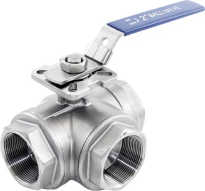 China Floating 3 Way Ball Valves with Investment Casting Body , 2 inch Ball Valve for sale