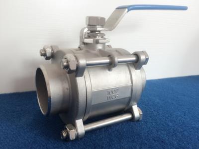 China 3 Piece Butt-Welding Stainless steel Ball Valve WCB/CF8/CF8M, 1000WOG for sale