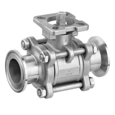 China SS 3PC Clamp End Ball Valves with ISO5211 Mounting Pad , CF8M / CF8 / WCB Material for sale