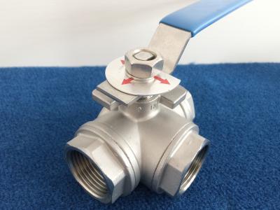 China High pPressure T - Type Stainless steel 3 Way Ball Valves CF8M / CF8 for sale