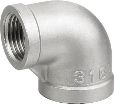 China SS304 / SS316 pipe fittings and couplings 150lb thread end 90 degree elbow for sale