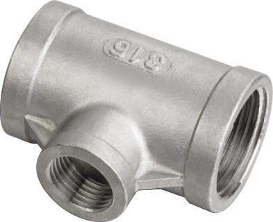 China 316 / 304 class 150# Reduce Tee with thread end SS Fittings NPT / BSPT / BSPP for sale