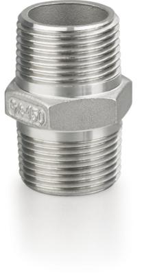 China Sliver SS Pipe Fittings and Couplings Hexagon Nipple cf8m / cf8 screwed end​ for sale