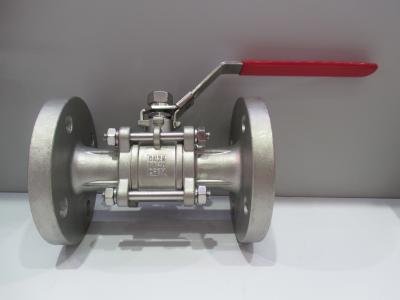 China 1 Inch 2'' 3''  Full Port Handle Operate Flanged Ball Valve with CF8 / CF8M / WCB Material for sale