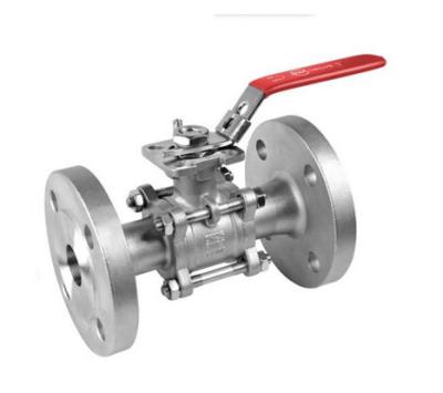 China Corrosion Resistant 3PC SS Ball Valve Flanged End With Direct Mounting Pad DIN PN16 / PN40 for sale