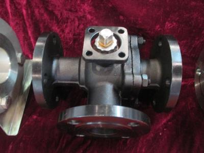 China Carbon  steel Flange WCB 3 Way Ball Valves With Direct 5211 ISO Mounting pad for sale