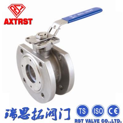 China Pn16 - 40 304 / 316 Full Port Flanged end Wafer type Ball Valve for sale