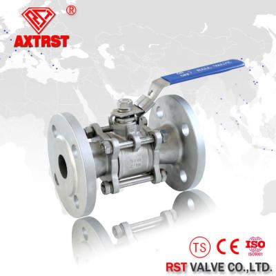 China DIN Stainless Steel 3PC ball valve flanged RF Floating ball type PN16 PN40 for sale