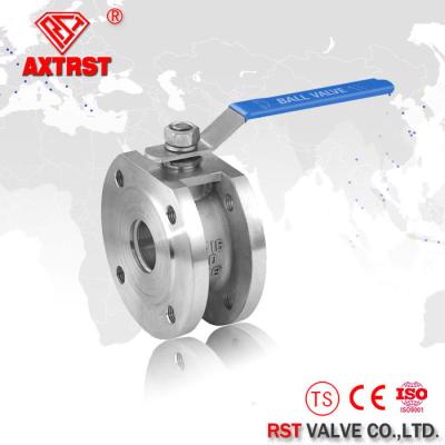 China DIN Pn16 - 40 Full Port Flanged end Wafer type Ball Valve Italian Ball Valve  316 / 304 for sale