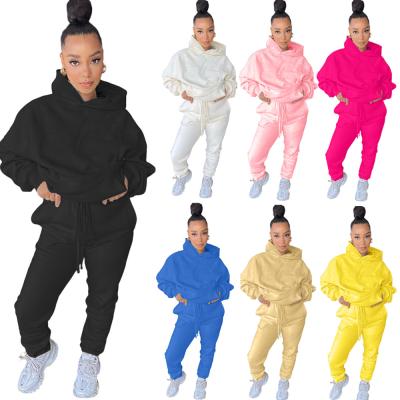 China Women's PC Anti-Static Tracker 2 Sets Sports Pullover Hoodies Jogging Sport Tracksuit Tracksuits Matching Two Piece Set Autumn Winter Casual Outfits for sale