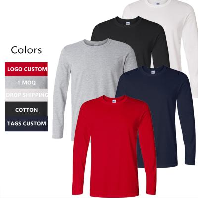 China Bulk Anti-Wrinkle T-Shirts Men Wholesale Cotton Man Gym Custom Printing Long Sleeve T-shirts Single Shirt Manufacturers Wholesale Tops RS00639 for sale