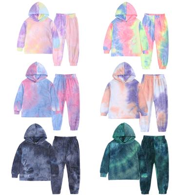 China Link Dye Kids Wear Soft Link Dye Cotton Toddler Unisex Kids Sweatsuit Costume Jogging Hoodie Set Autumn Winter Clothes For Kids RS01015 for sale