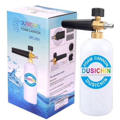 China Car Wash Cleaning DUSICHIN SFL001 Pressure Washer Quick Release Adjustable Joint Jet Wash Male Fit 1/4 Inch Snow Lance Foam Cannon for sale