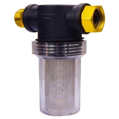 China 3/4 Mesh 40 Mesh Plastic and Brass Metal Water Inlet Joint Pressure Garden Hose Filter Outdoor Gardening for sale