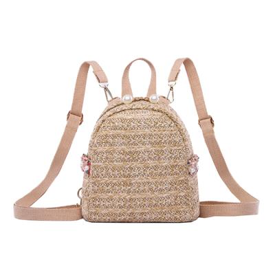 China With Straw USB Women's Small Backpack Mini Zipper Girl's Backpack Luxury Custom For Women for sale