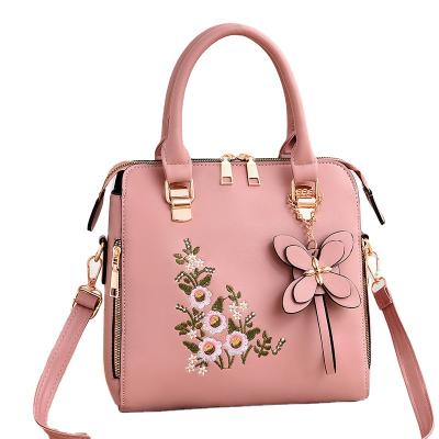 China New style women's bags fashion shopceo fashion one-shoulder bag leather diagonal PU messenger embroidery handbag for women for sale