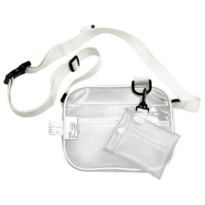 China 2021 Fashionable New Transparent Clear PVC Woman Cross - Body Bags With Wide Shoulder Strap Small Card Holder Jelly Handbag for sale