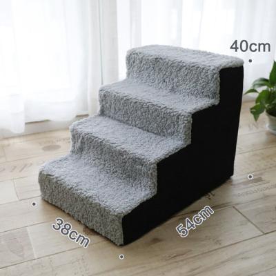 China Dropshipping 3 Tiers Steps Pet Step Flannel Dog Wash Stairs Stored Detachable Removable Ladder for sale