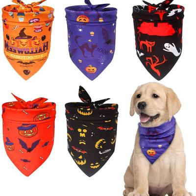 China Adjustable Stocked Dog Bandanas Pet Scarf Pet Collar Saliva Towel Dogs Cats Halloween Christmas Dog Accessories for sale