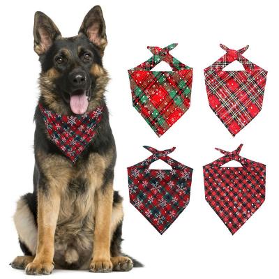 China Stocked Christmas Pets Bandanas Scarf Dog Bibs Cotton Puppy Accessories Small Dogs Store Pet Supplies Dog Bandana for sale