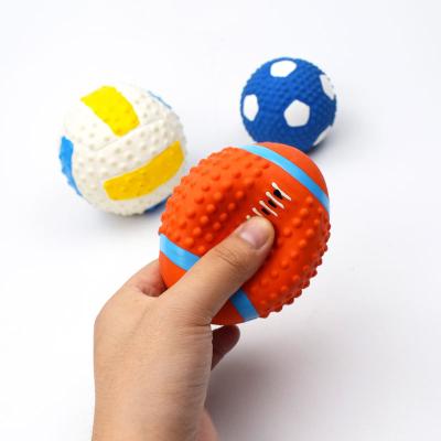 China Small Large Dogs Latex Dogs Viable Natural Bite Balls Anti Bite Interactive Chew Toy Pet Squeak Toys for sale