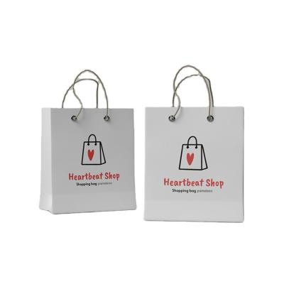 China Handmade Custom Printed Your Own Logo Gift Craft White Brown Kraft Paper Cardboard Packaging Shopping Paper Bag With Handles for sale