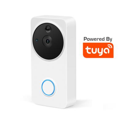 China NIGHT VISION Alexa Google Home 1080P IP54 Doorbell Tuya Waterproof Wireless Chime WiFi Battery Wireless Visual Doorbell for sale