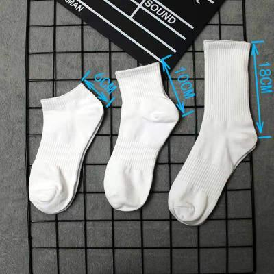 China Breathable Sports C022 White/Black Mid-Height Socks For All Seasons for sale