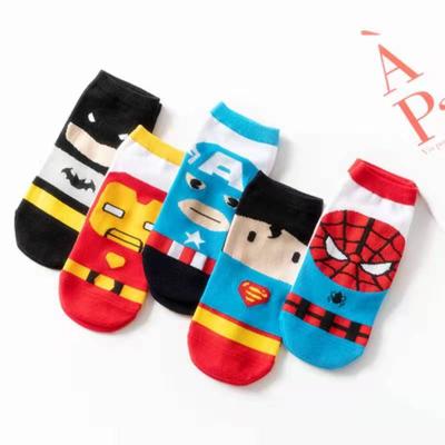 China H004 QUICK DRY 2021 spring/summer bangs boy Spider-Man super hero comic series all cotton socks for sale