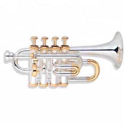 China gold & High grade sliver trumpet/trumpet two color small flute small flute trumpet for sale