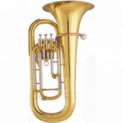 China Gold Lacquer Professional Walking Euphonium / High-grade Brass Instruments Euphonium for sale