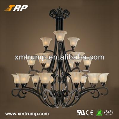 China Hotel Hanging European Black Iron Decoration Living Room Chandeliers for sale