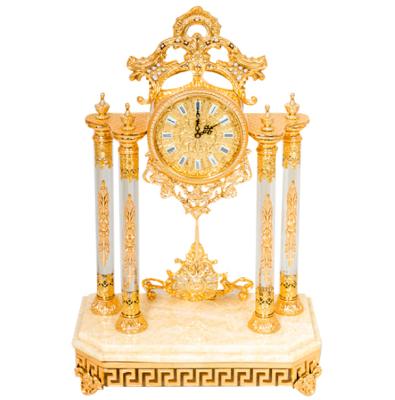 China Exquisite Clock Crystal Table Clocks Antique European Classic Hotel Furniture Table Clock Style Desk Gold Plated for sale