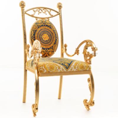 China Durable Slipcovered Hotel Home Dining Gold Copper Chair Modern Luxury Elegant Wedding Chair Leisure Chair for sale