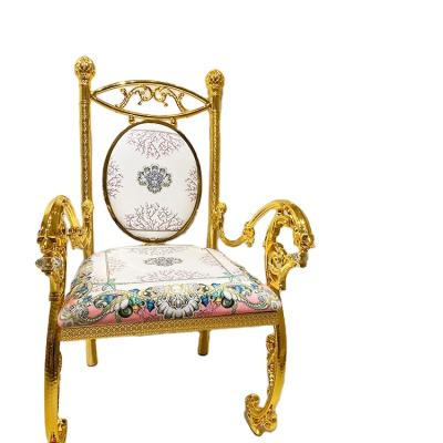 China Factory Direct Sale Modern European Style Luxury Upholstered Golden Armchair Seat for sale