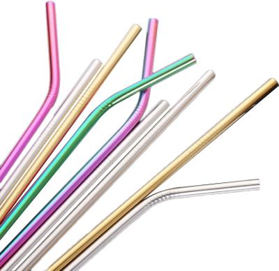 China Free viable sample! Eco Friendly Reusable Straw 304 Stainless Steel Straw Food Grade Metal Straws Reusable For Drinking 215*6mm for sale