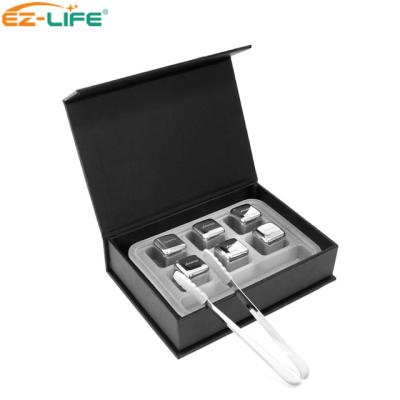 China Reusable Barber Shop Tongs Stainless Steel 2019 Ice Cube Whiskey Stones Gift Set For Wine Cooler for sale