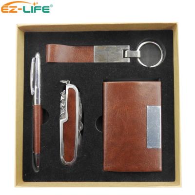 China Eco-Frendly 2019New Stainless Steel Key Ring Card Case Leather Pen Custom The Pocket Knife for sale