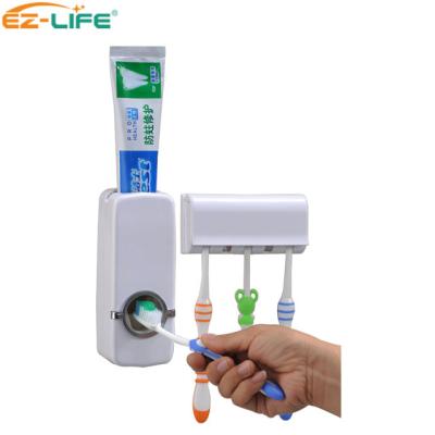 China 2019 Sustainable Christmas Gift Automatic Toothpaste Pump Dispenser With Toothbrush Holder for sale