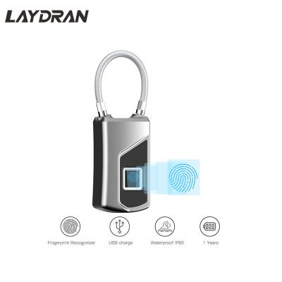 China Smart Waterproof Fingerprint Bag Lock App Control IP65 Smart Padlock With BT4.0 For Door Bag Drawer Suitcase Luggage 16.4*34.3*90.9mm for sale