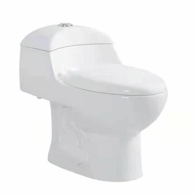 China Cheap Strap 300 Popular One-Piece Ceramic Toilet Bowl South America Toilet Bowl Siphonic Double-Flow Style Wc for sale