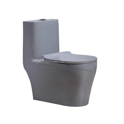 China Double-Flow Gray Siphonic Commode Design Strap 300mm Colorful One-Piece Toilet Seat New For South America for sale