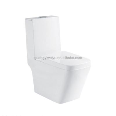 China Double-flush Good Quality Square Bathroom Toilets Kazakhstan P-trap One Piece Toilet Bowl Ceramic Double Flush Toilets Flush for sale