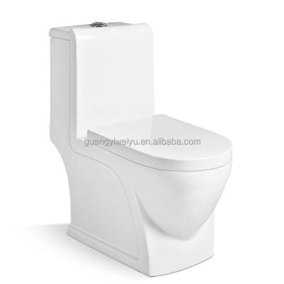 China Double-Flow Ceramic Sanitary Goods Bathroom Toilet Bowl 4 Inch Lavatory Yemen Lavatory WC Washdown One-Piece Toilet Bowl for sale