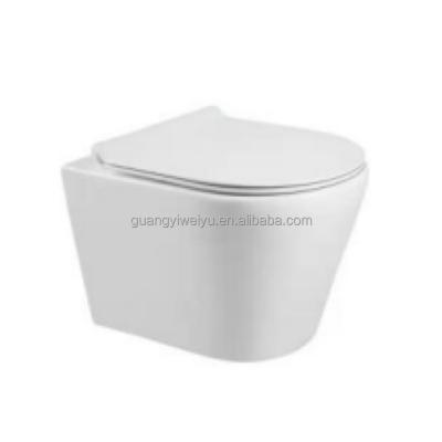 China Chaozhou Factory High Quality Ceramic Toilets 48cm Short Height Hidden Rimless Smooth White Cistern Wall Hung Toilet Bowl for sale