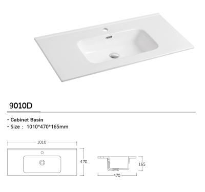 China Factory Supply Bathroom Modern Small Size Slim Cabinet Edge Ceramic Hand Sink for sale