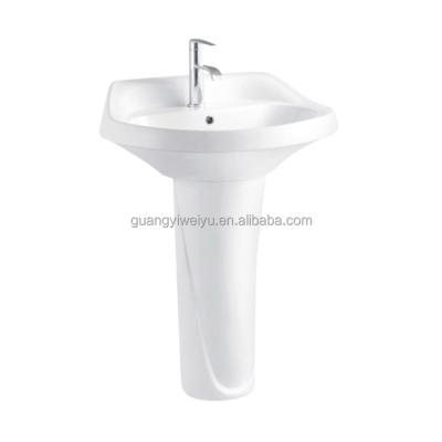 China Modern Popular Hand Sink Large Bathroom Libya Position Ceramic Wash Basin 26inch Height Pedestal Sink For Wholesale for sale