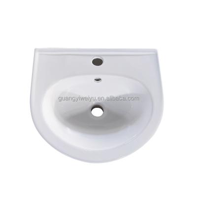 China Mini Small 16inch Traditional Sanitaryware Traditional Cheap Sink Wash Basin Cute White Project Ceramic Wall-hung Wall-hung Basin For Bathroom for sale